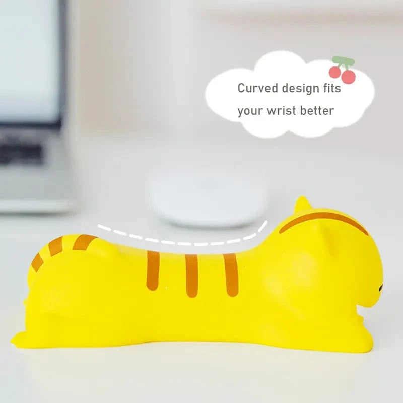 Cute Animal Memory Foam Wrist Pillow shaped like a blushy bunny - Soft Support for Work & Play, 12.5x6cm.