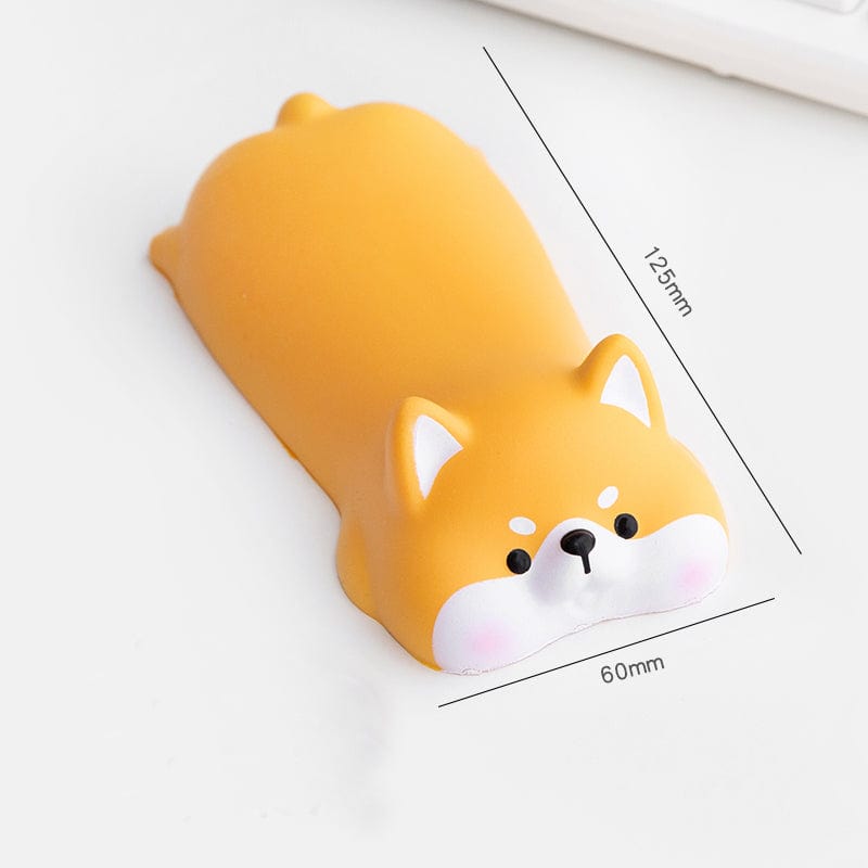Cute Animal Memory Foam Wrist Pillow featuring a tabby cat design - Soft Support for Work & Play, 12.5x6cm.
