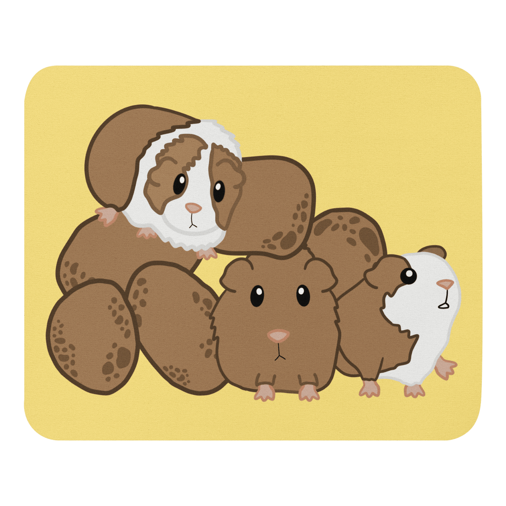 Cute Guinea Pig Mouse Pad showcasing a soft fabric surface and rubber base, perfect for animal lovers and guinea pig fans, adding charm to any desk.