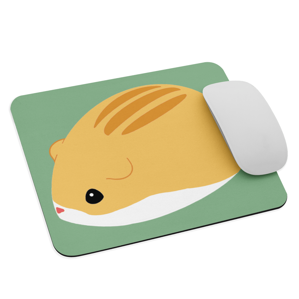 Cute Hamster Mouse Pad with Soft Fabric Surface and Non-Slip Rubber Base - Ideal for Animal Lovers, showcasing a charming design of a hamster with big eyes and tiny nose.