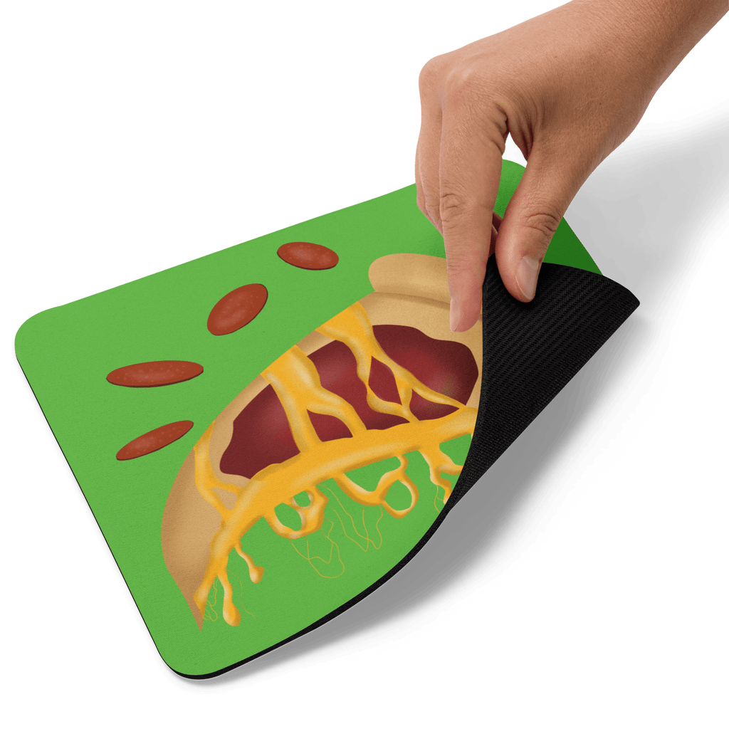 Pizza Recipe Mouse Pad with Non-Slip Natural Rubber Base showcasing pizza ingredients for an enjoyable computer experience.