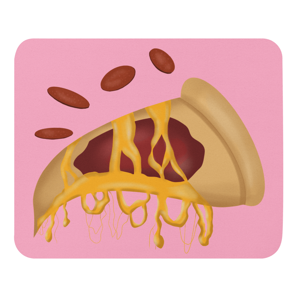 The Pizza Recipe Mouse Pad with Non-Slip Natural Rubber Base in use on a desk, providing a fun accessory for working from home.
