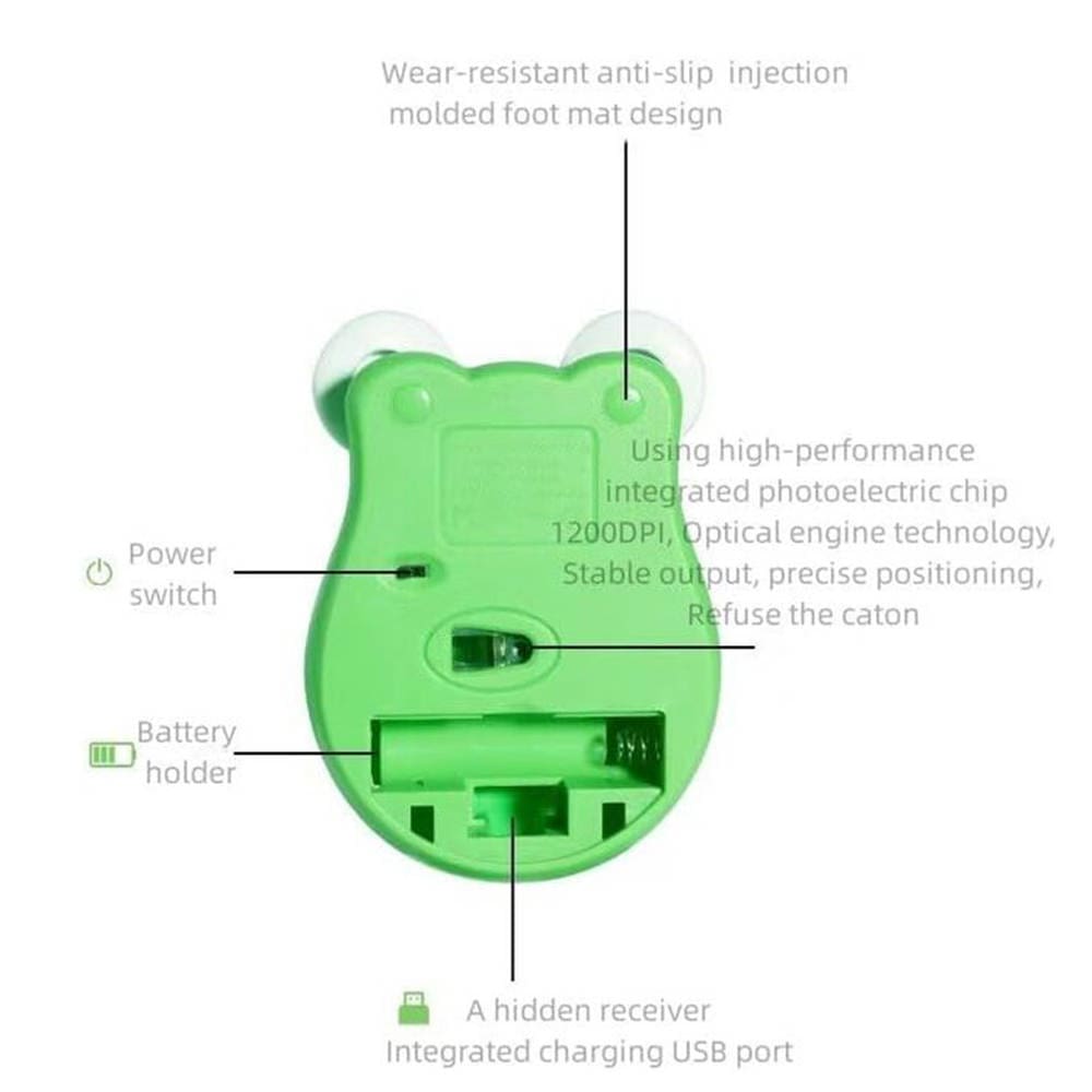 Fun Wireless Frog Computer Mouse with AAA battery included, ideal gift for frog lovers.