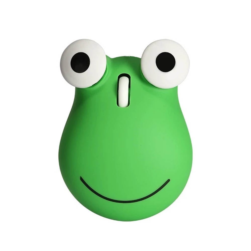Fun Wireless Frog Computer Mouse with 2.4GHz USB Connectivity, showcasing its cute ergonomic design and vibrant green colour perfect for animal lovers.