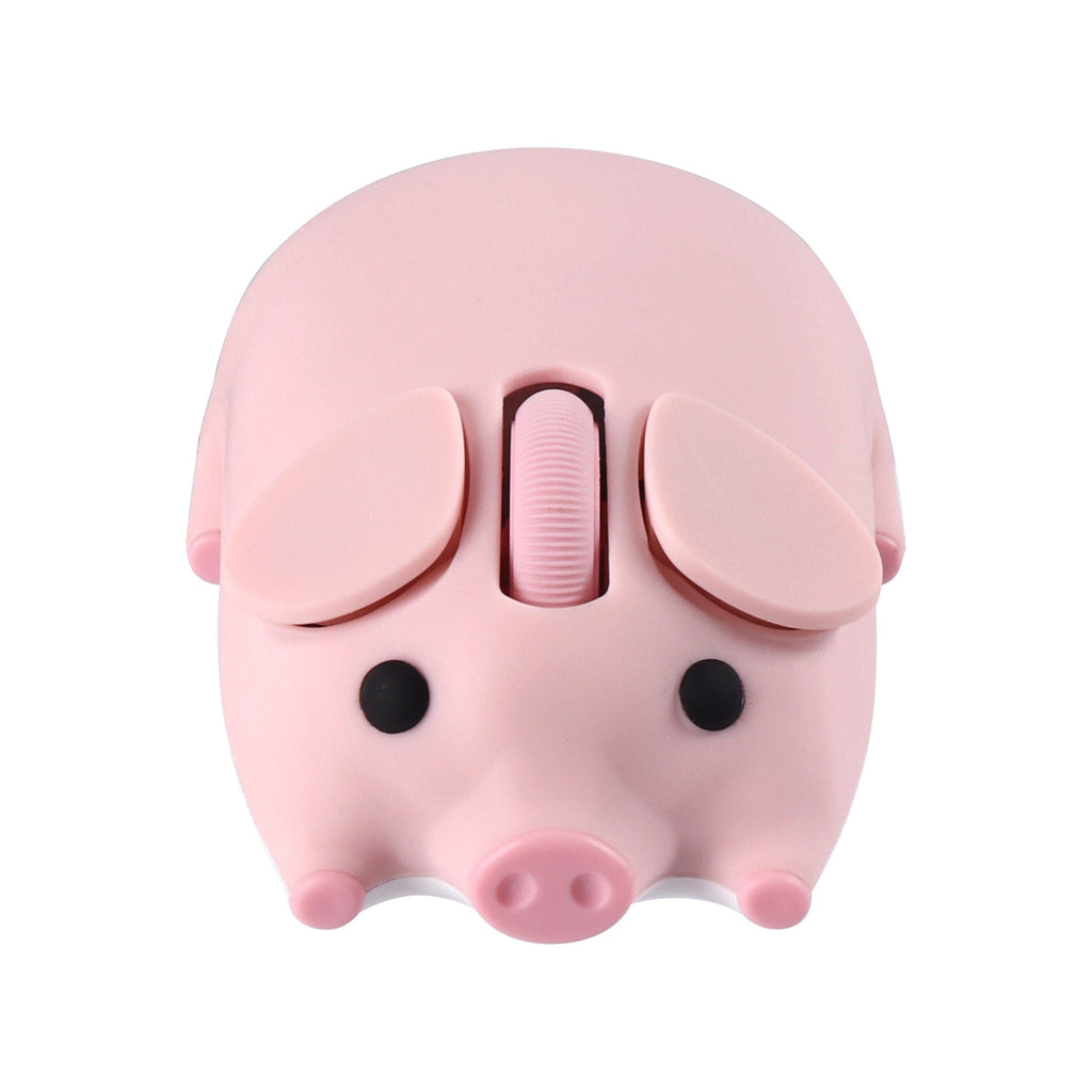Close-up of the cute wireless piglet computer mouse showcasing its ergonomic design, ideal for comfortable use.