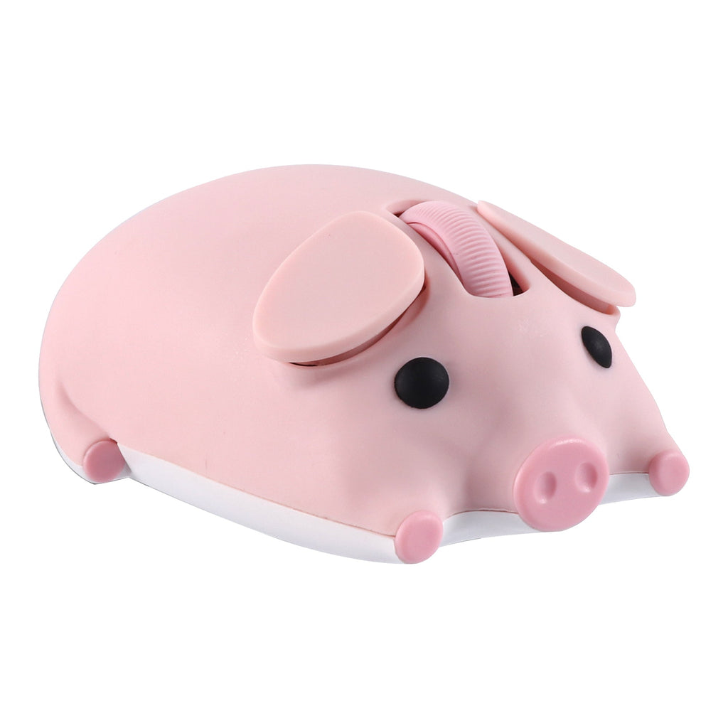 Cute Wireless Piglet Computer Mouse for Windows, Mac, Linux - 1200 DPI with USB Dongle, showcasing its adorable design and ergonomic shape.