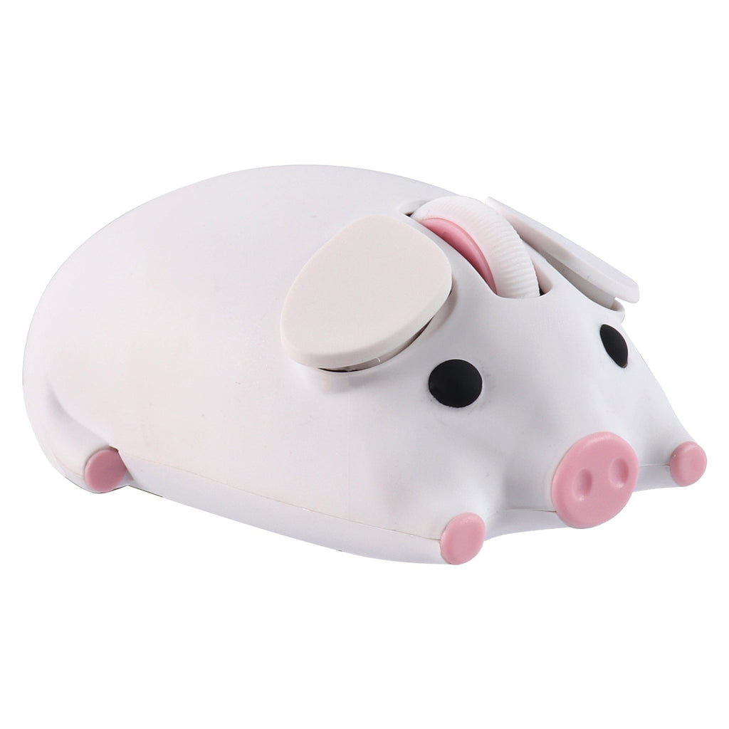 Cute Wireless Piglet Computer Mouse for Windows, Mac, Linux - 1200 DPI with USB Dongle, featuring vibrant colours and an optical tracking system.