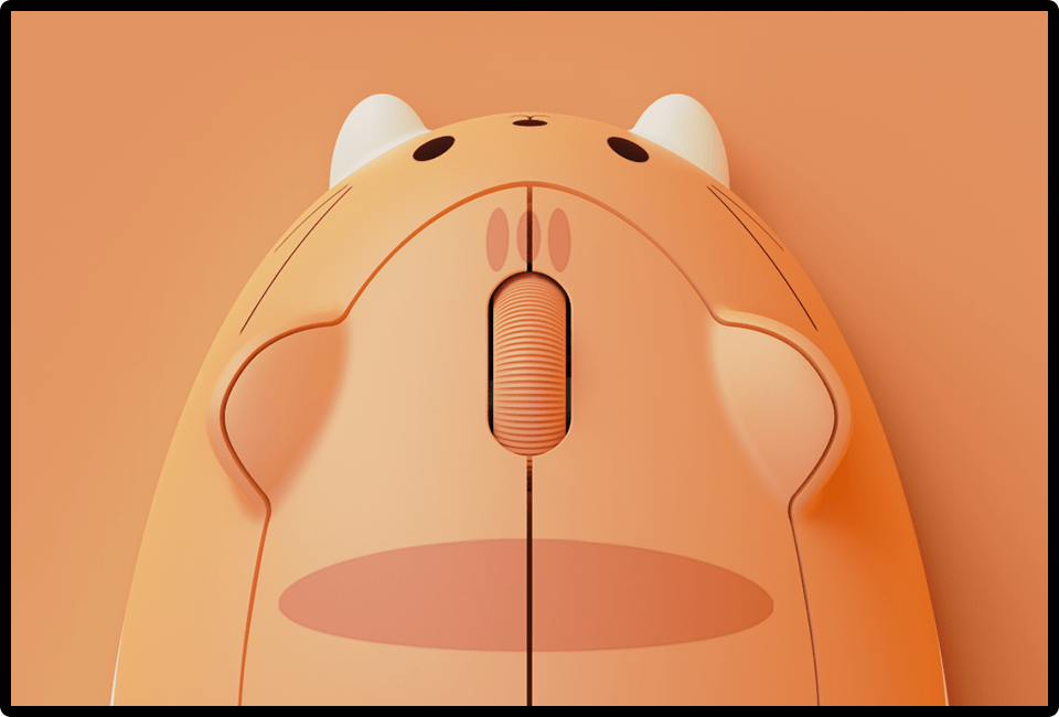 Adorable Wireless Tabby Cat Computer Mouse with Soft Carry Bag - perfect for cat lovers and gamers alike.