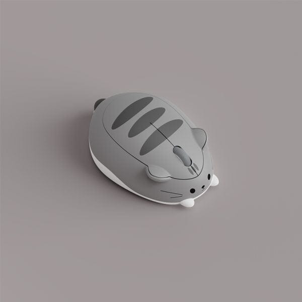 Close-up of the Adorable Wireless Tabby Cat Computer Mouse showcasing its ergonomic design.