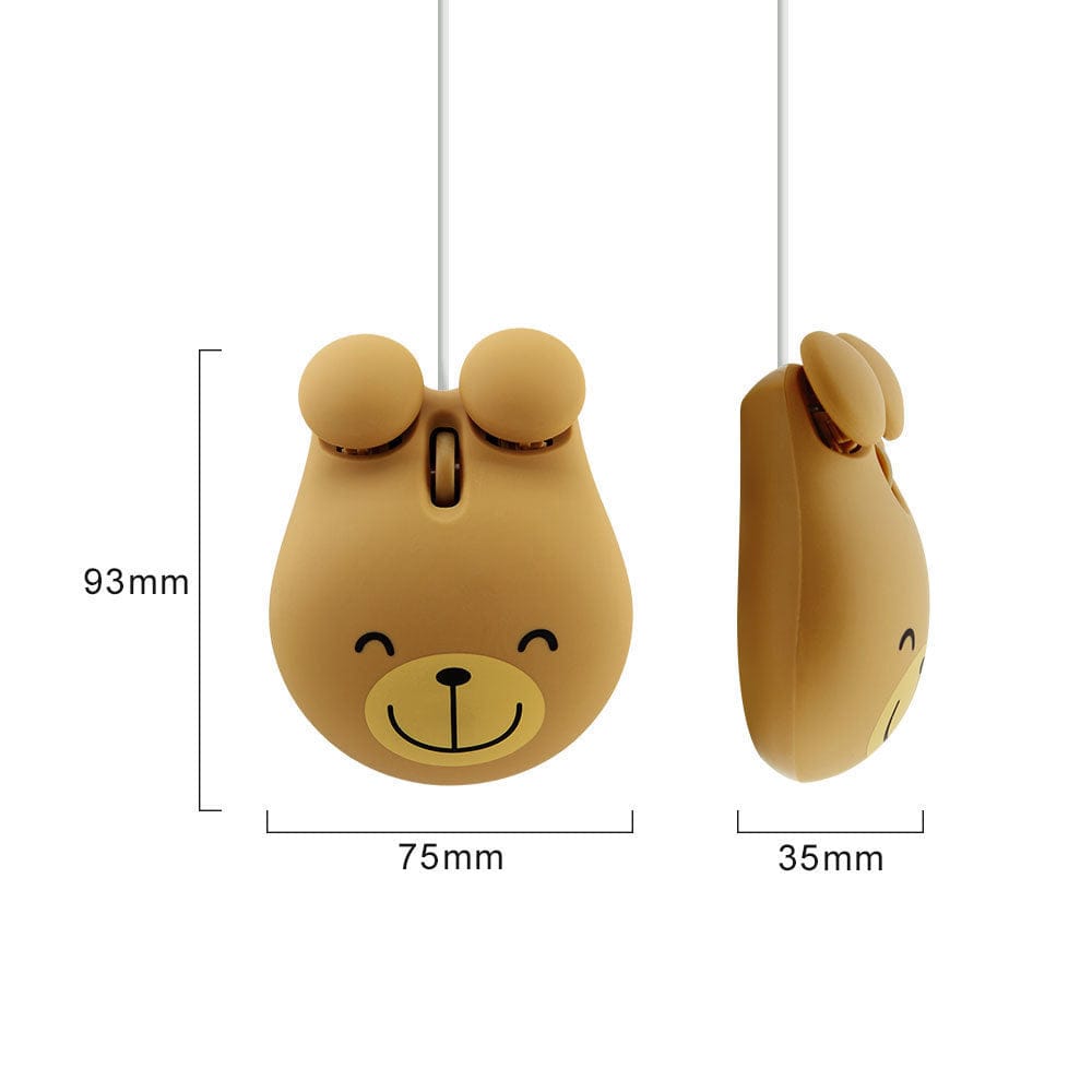 Wired Bear Computer Mouse showcasing its fun and ergonomic design, compatible with Windows, Mac, Linux, and Chromebook, perfect for animal lovers and bear enthusiasts.