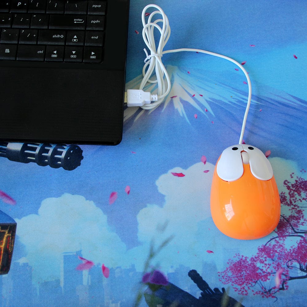 Wired Bunny Computer Mouse with Ergonomic Design - A cute and fun addition to your workspace, designed for comfort during long hours.