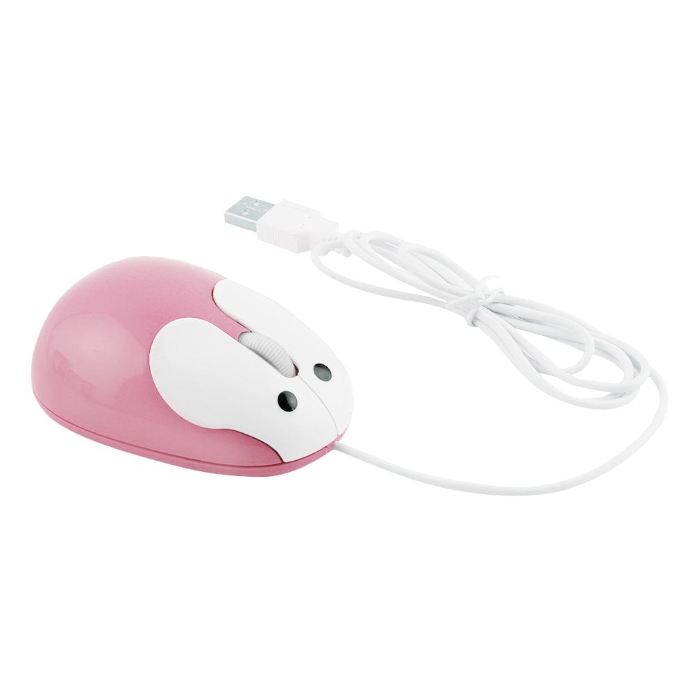 Close-up of the Wired Bunny Computer Mouse with Ergonomic Design, highlighting the vibrant colors and USB connection for easy compatibility.