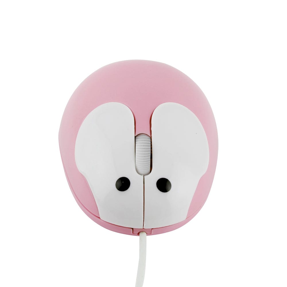 Dimensions and specifications of Wired Bunny Computer Mouse with ergonomic design, perfect for both left and right-handed users on Windows, Mac, and Chromebook.