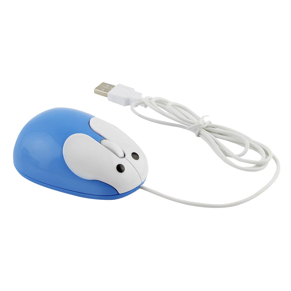 Wired Bunny Computer Mouse demonstrating USB connectivity, suitable for users who prefer a wired option on Windows, Mac, and Chromebook.