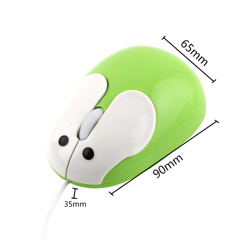 Wired Bunny Computer Mouse with Ergonomic Design - Compatible with Windows, Mac, Chromebook in a lifestyle shot showing its playful design while being used.