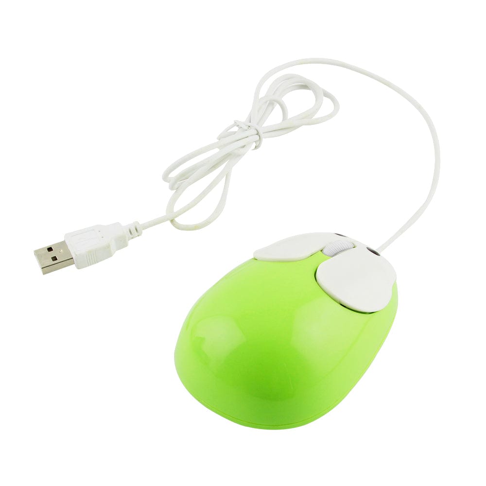 Wired Bunny Computer Mouse with Ergonomic Design - Compatible with Windows, Mac, Chromebook highlighting its dimensions and optical tracking.