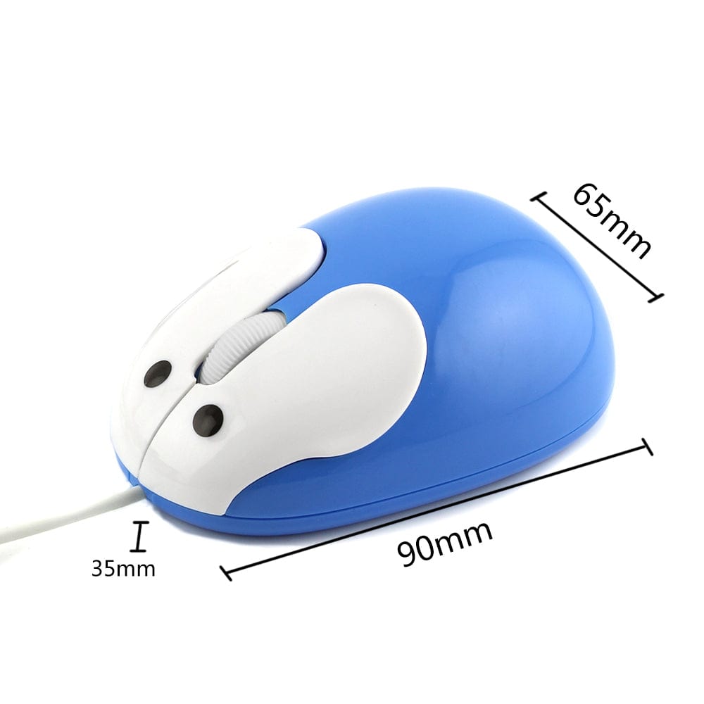 Wired Bunny Computer Mouse with Ergonomic Design - Compatible with Windows, Mac, Chromebook showing the cute bunny design in a fun office setting.