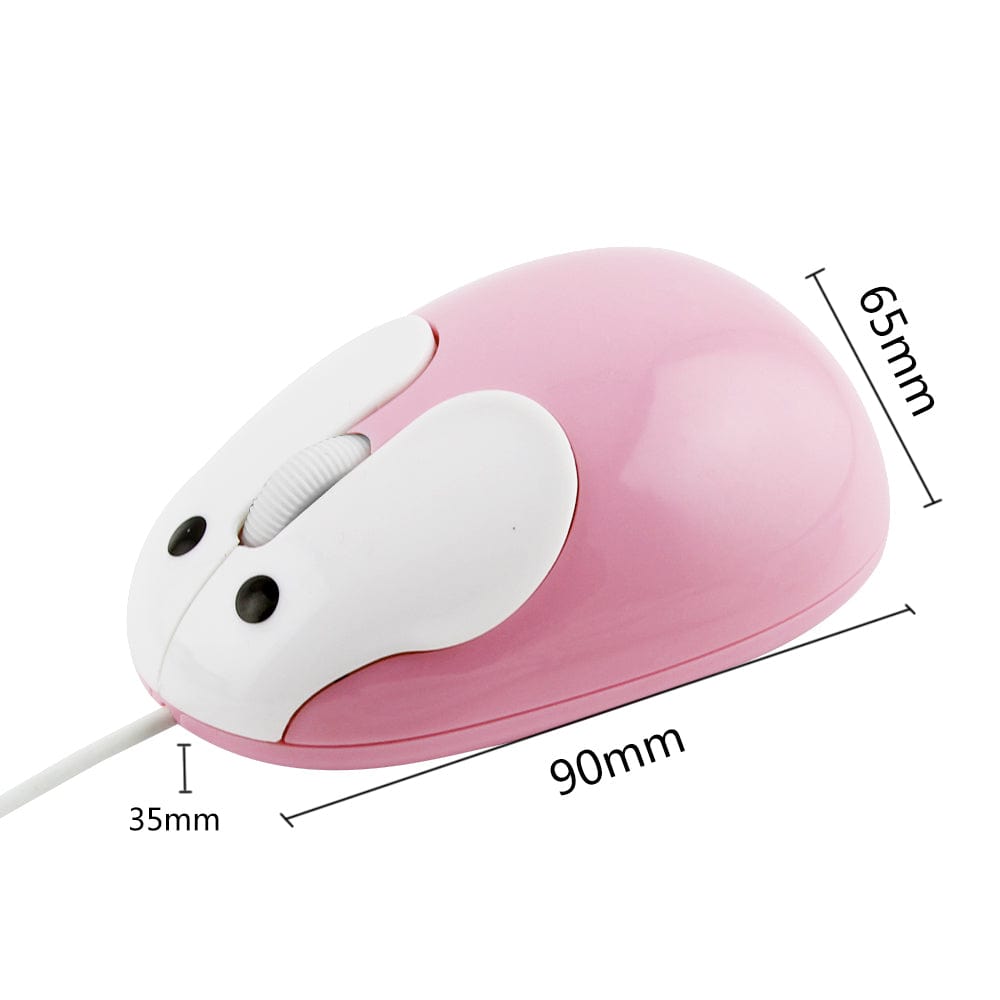 Cute Wired Bunny Computer Mouse with ergonomic features, ideal for hopping through office tasks on any computer.