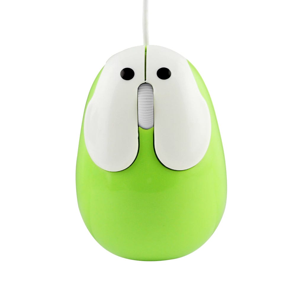 Close-up of the Wired Bunny Computer Mouse with Ergonomic Design - Compatible with Windows, Mac, Chromebook, highlighting its sleek USB connectivity.