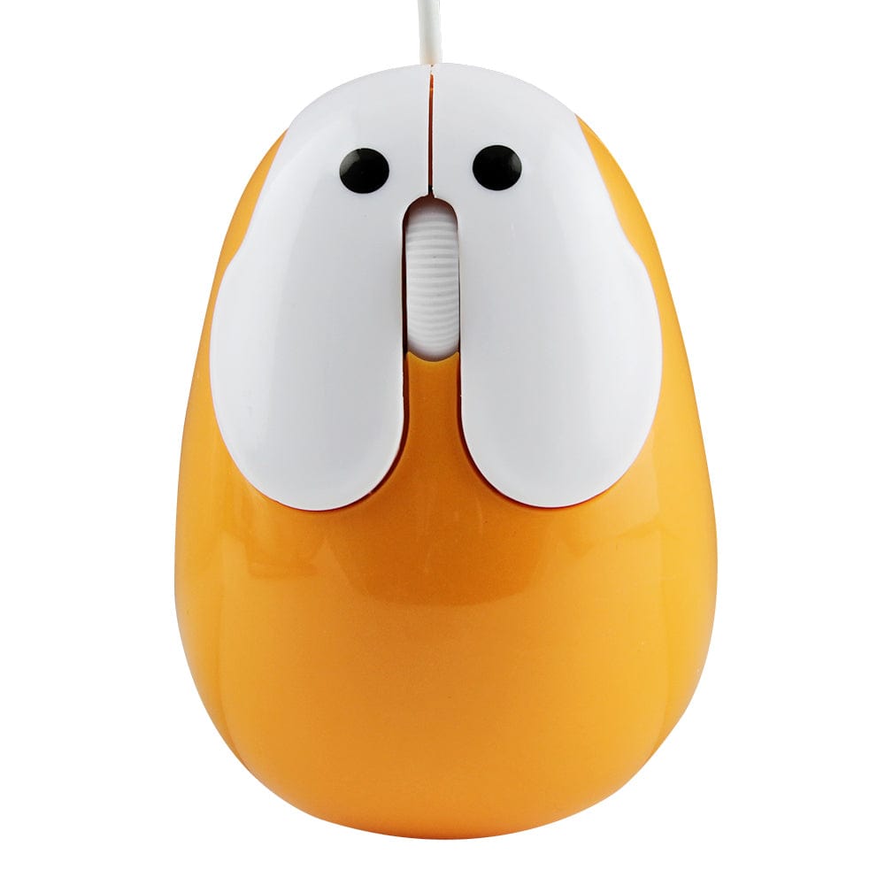 Side view of the Wired Bunny Computer Mouse with Ergonomic Design highlighting its compact size and soft touch for prolonged use.