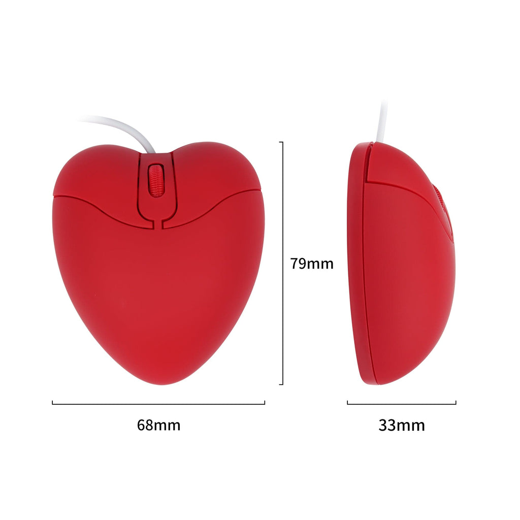 Fun Wired Heart-Shaped Computer Mouse showcasing USB connectivity and a romantic design perfect for gifting.