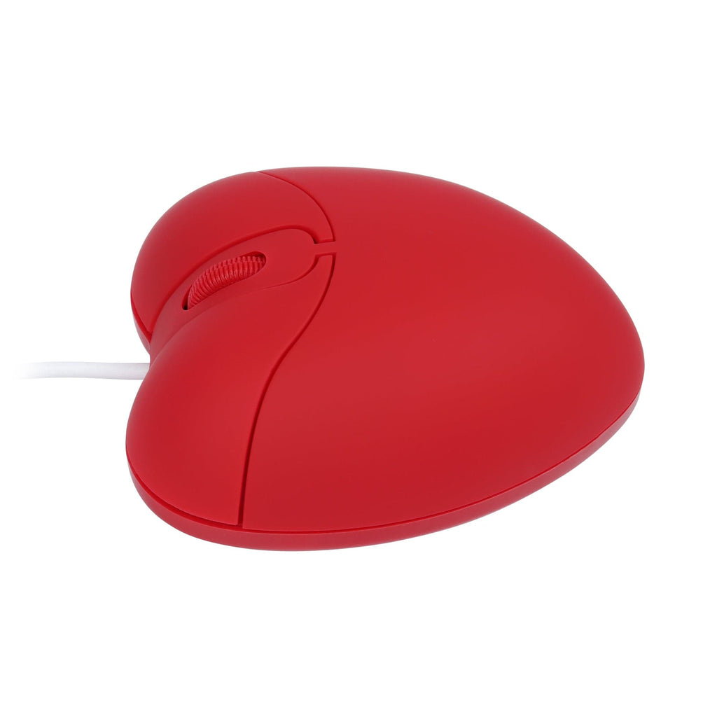 User-friendly Fun Wired Heart-Shaped Computer Mouse with USB compatibility on a desk for romantic gifting.