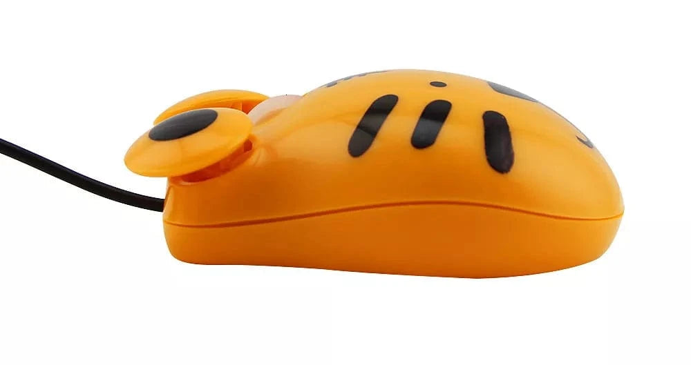A top view of the Wired Tiger Computer Mouse showcasing its ergonomic shape and USB connection, ideal for Windows and Mac users.