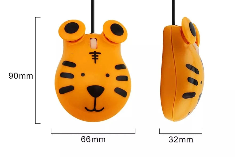 Wired Tiger Computer Mouse featuring a playful tiger design, perfect for adding fun to your desk setup.