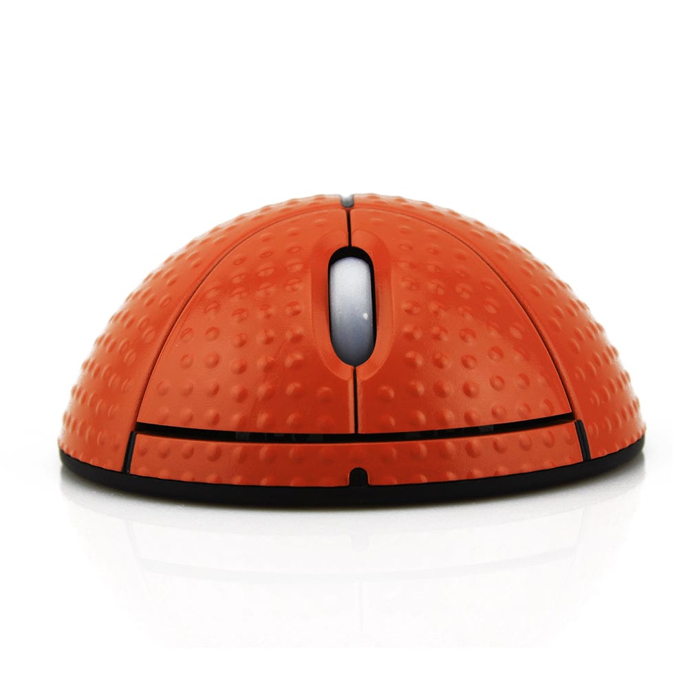 Wireless Basketball Computer Mouse - Engaging image of the mouse in action on a workspace, ideal for students and office workers who are basketball fans.