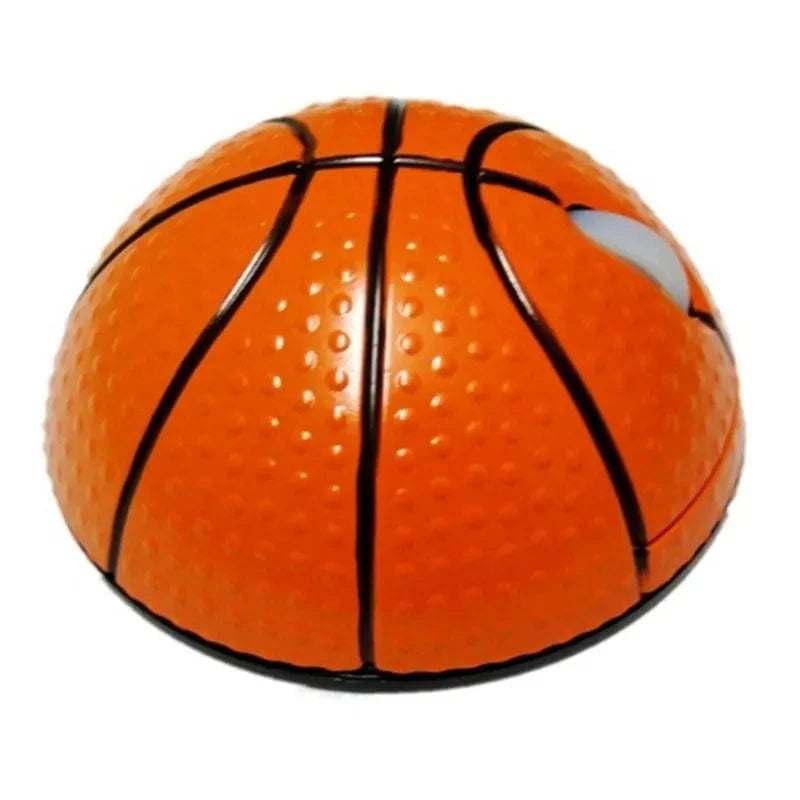Wireless Basketball Computer Mouse - Displaying the mouse alongside a basketball, highlighting its unique sporty look and functionality.