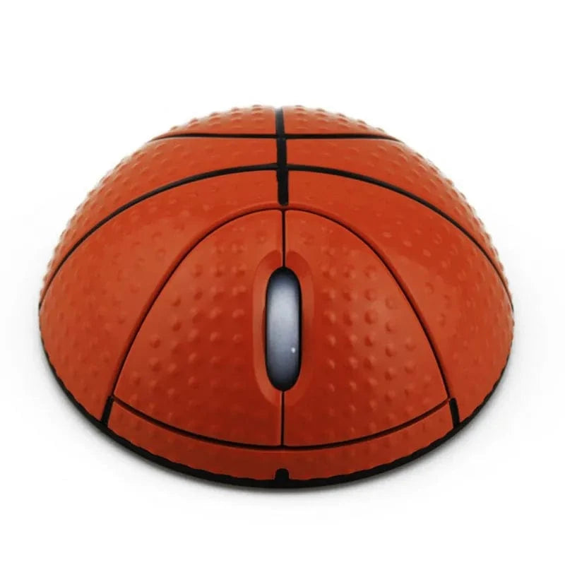 Wireless Basketball Computer Mouse - A fun 2.4GHz optical mouse designed for basketball fans, featuring a sleek design and comfortable grip.