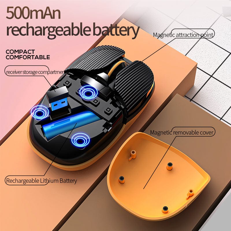 Cute Brown Bear Wireless Computer Mouse - Mini size and rechargeable, a delightful gift for animal lovers who enjoy a unique accessory.