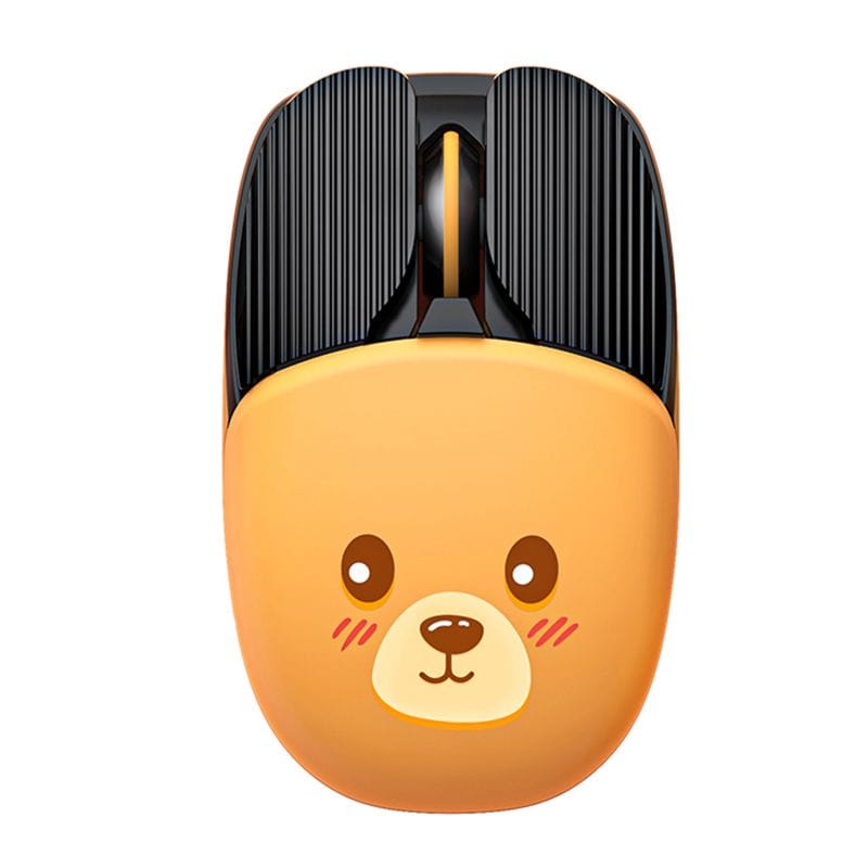 Cute Brown Bear Wireless Computer Mouse - Ergonomic shape that fits comfortably in both hands, ideal for all computing systems.
