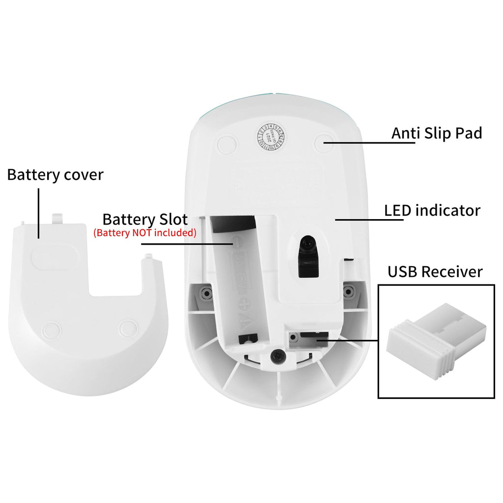 Cute Wireless Bunny Face Computer Mouse with AA Battery - Cute bunny design adds a playful touch to your computer accessories.