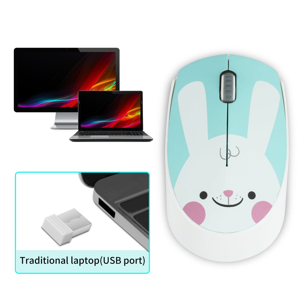 Cute Wireless Bunny Face Computer Mouse with AA Battery; a delightful gadget for any rabbit owner or animal enthusiast.