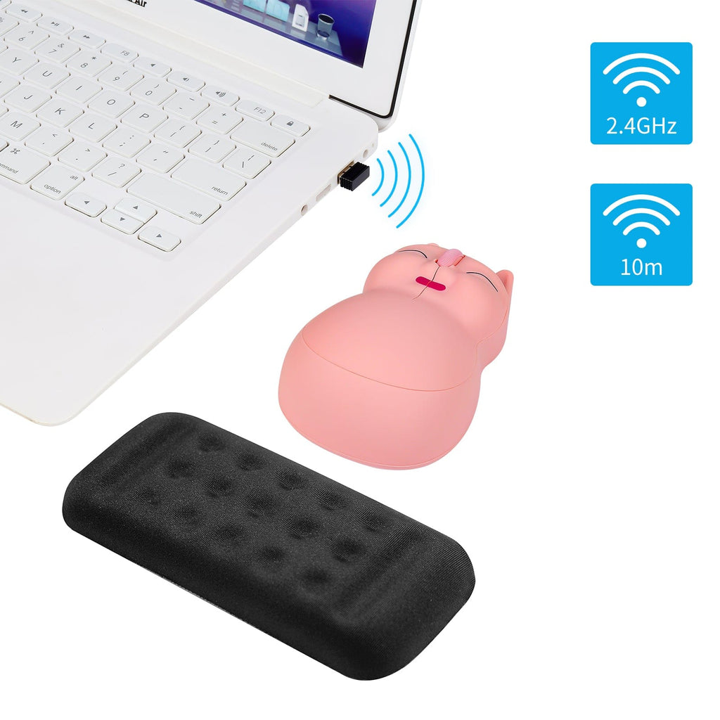 Wireless Cat-Shaped Computer Mouse With USB Receiver - Ergonomic mouse for comfortable use.