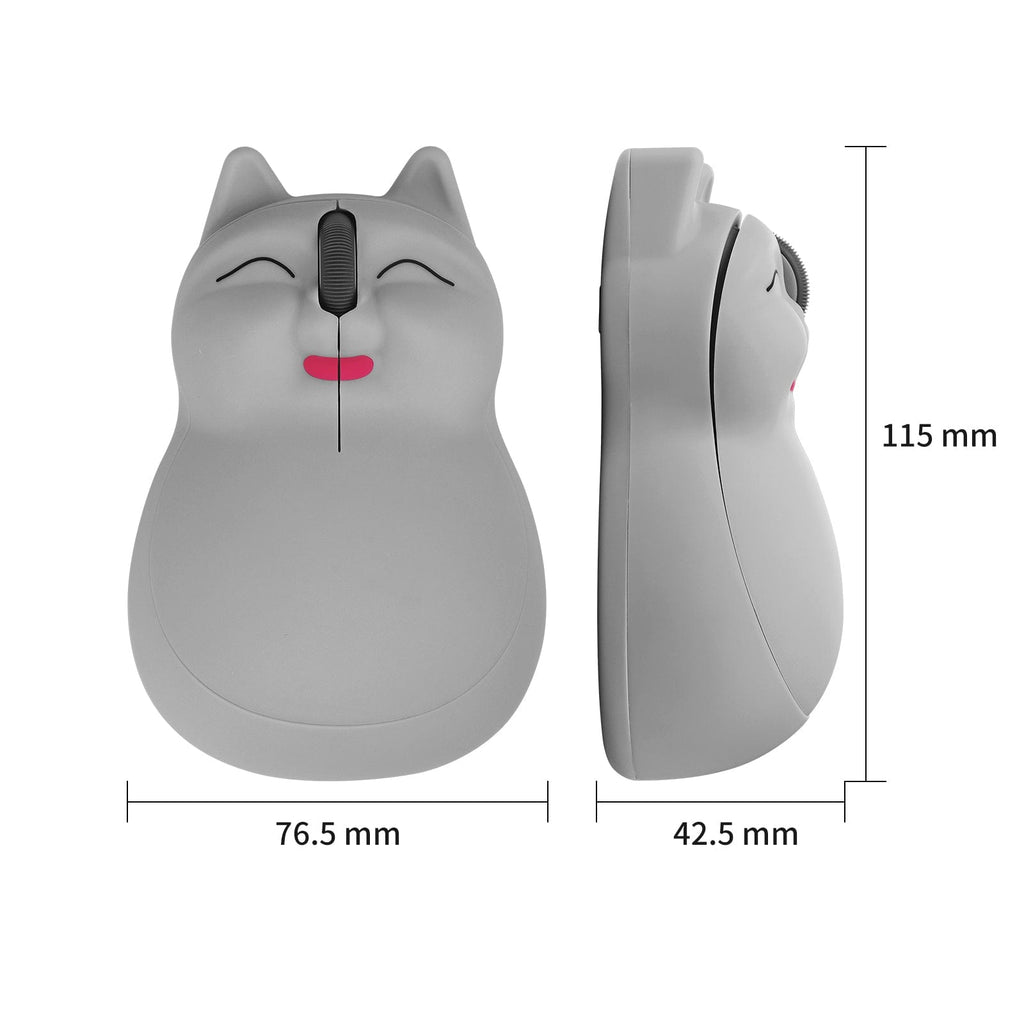 Playful Wireless Cat-Shaped Computer Mouse, connects easily to laptops and desktops on Windows, Mac, Linux, and Chromebook.