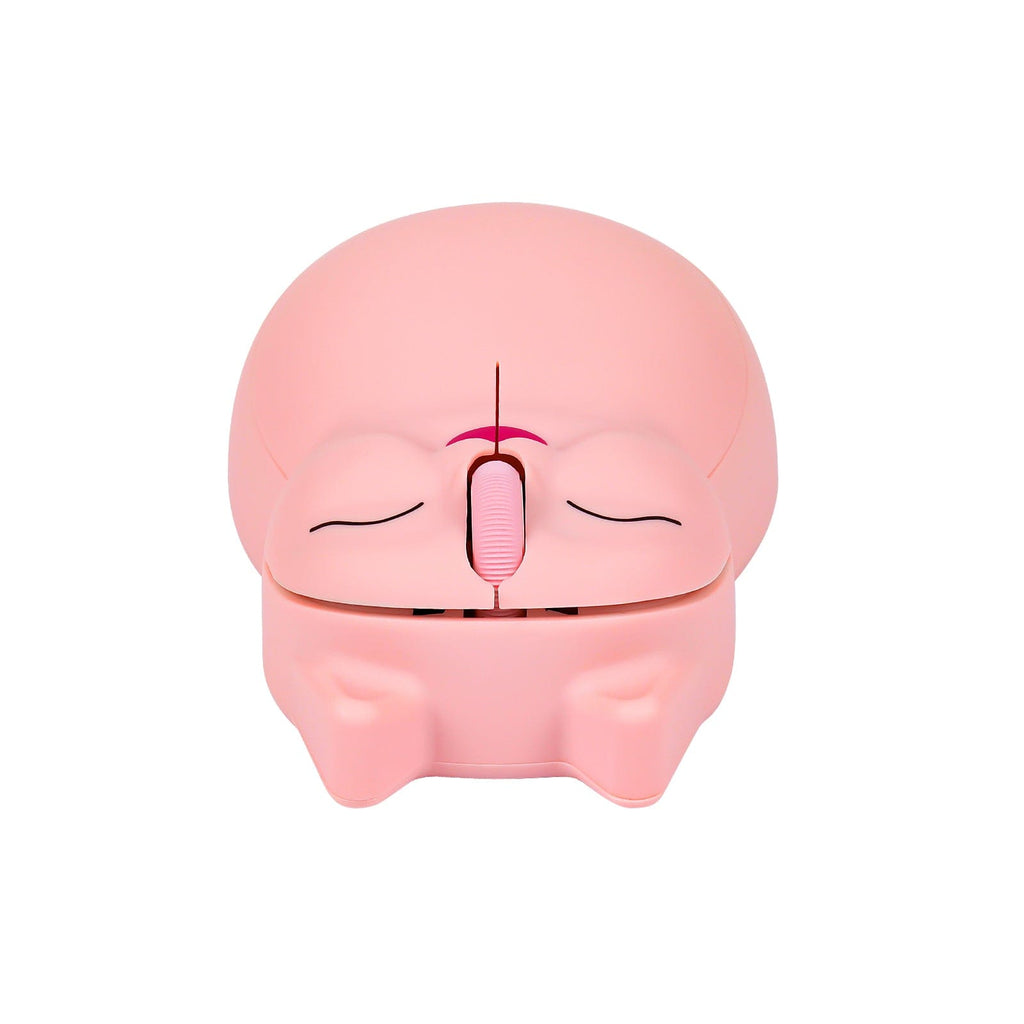 Cute cat-shaped wireless computer mouse with USB receiver, includes AA battery, great for any desktop setup.