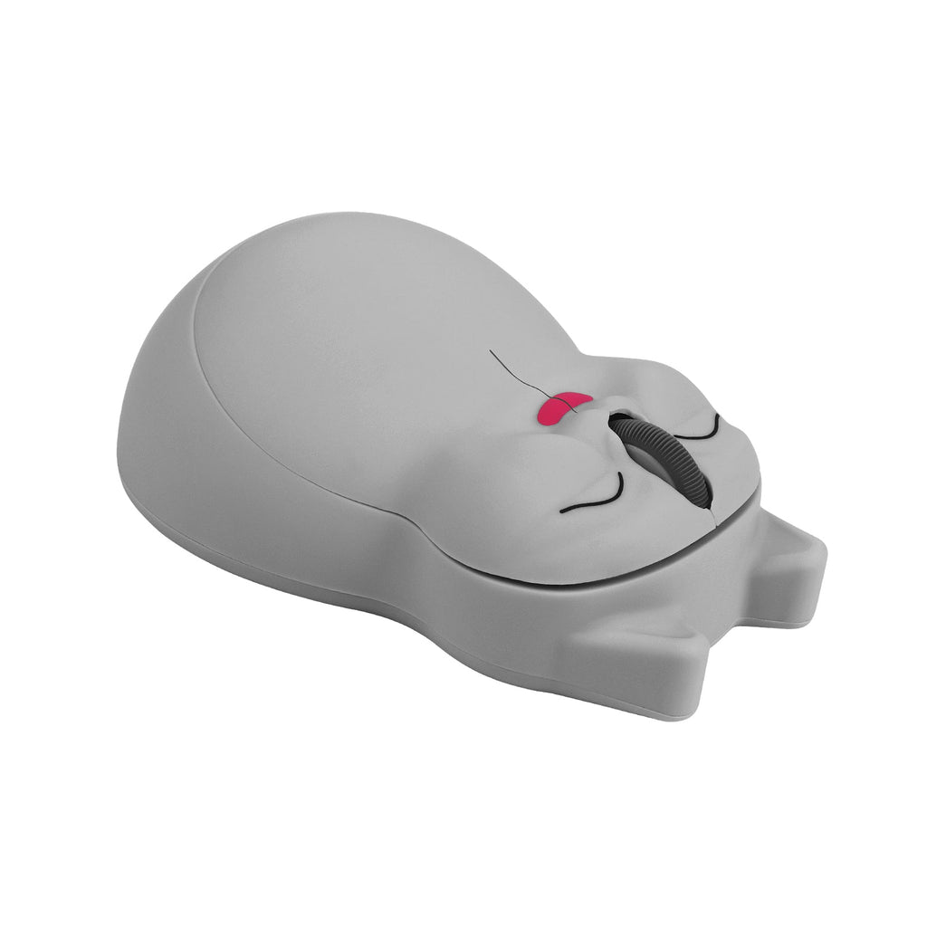 Front view of Wireless Cat-Shaped Computer Mouse featuring happy kitty design and USB connectivity.
