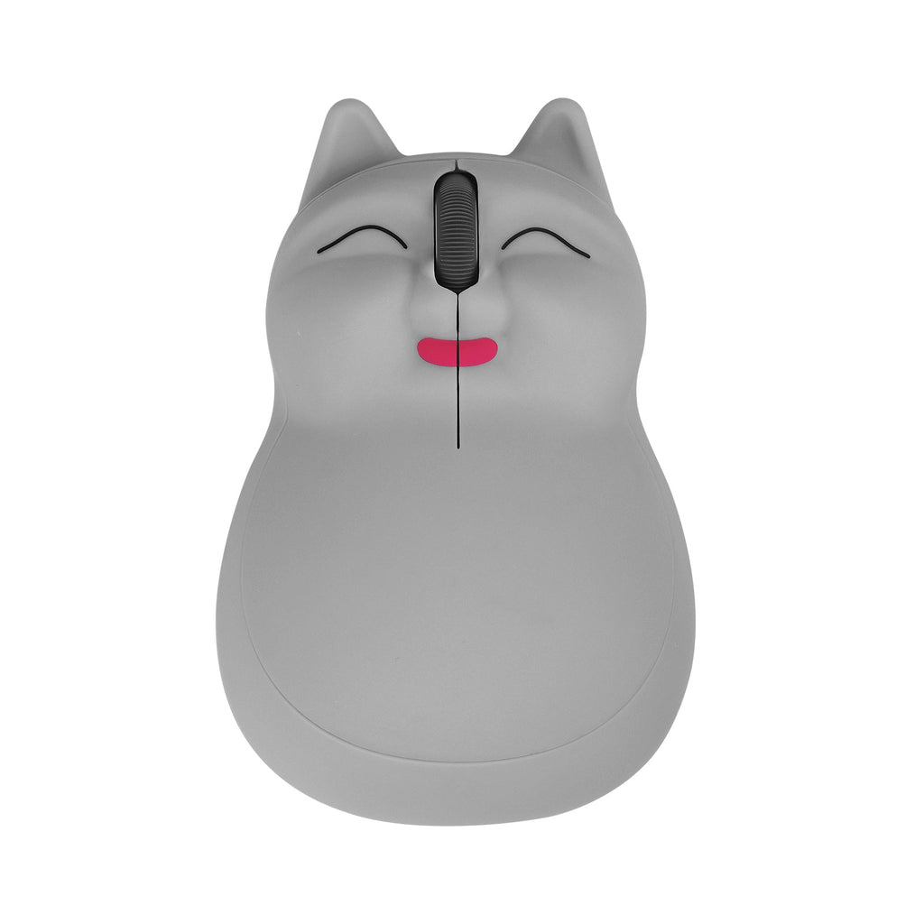 Wireless Cat-Shaped Computer Mouse with USB Receiver, perfect for cat lovers and compatible with all operating systems.