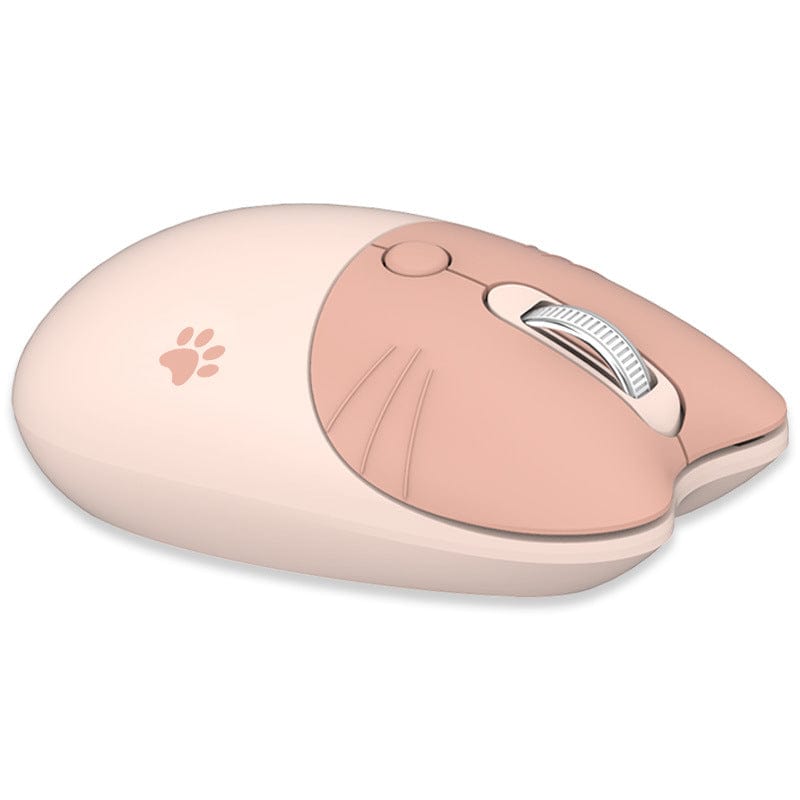 Adorable Wireless Cat Face Computer Mouse - Standard size mouse with a quirky cat appearance, perfect gift for animal enthusiasts.