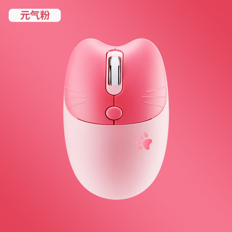 Adorable Wireless Cat Face Computer Mouse showing detailed design with cute ears and whiskers, perfect for animal lovers.