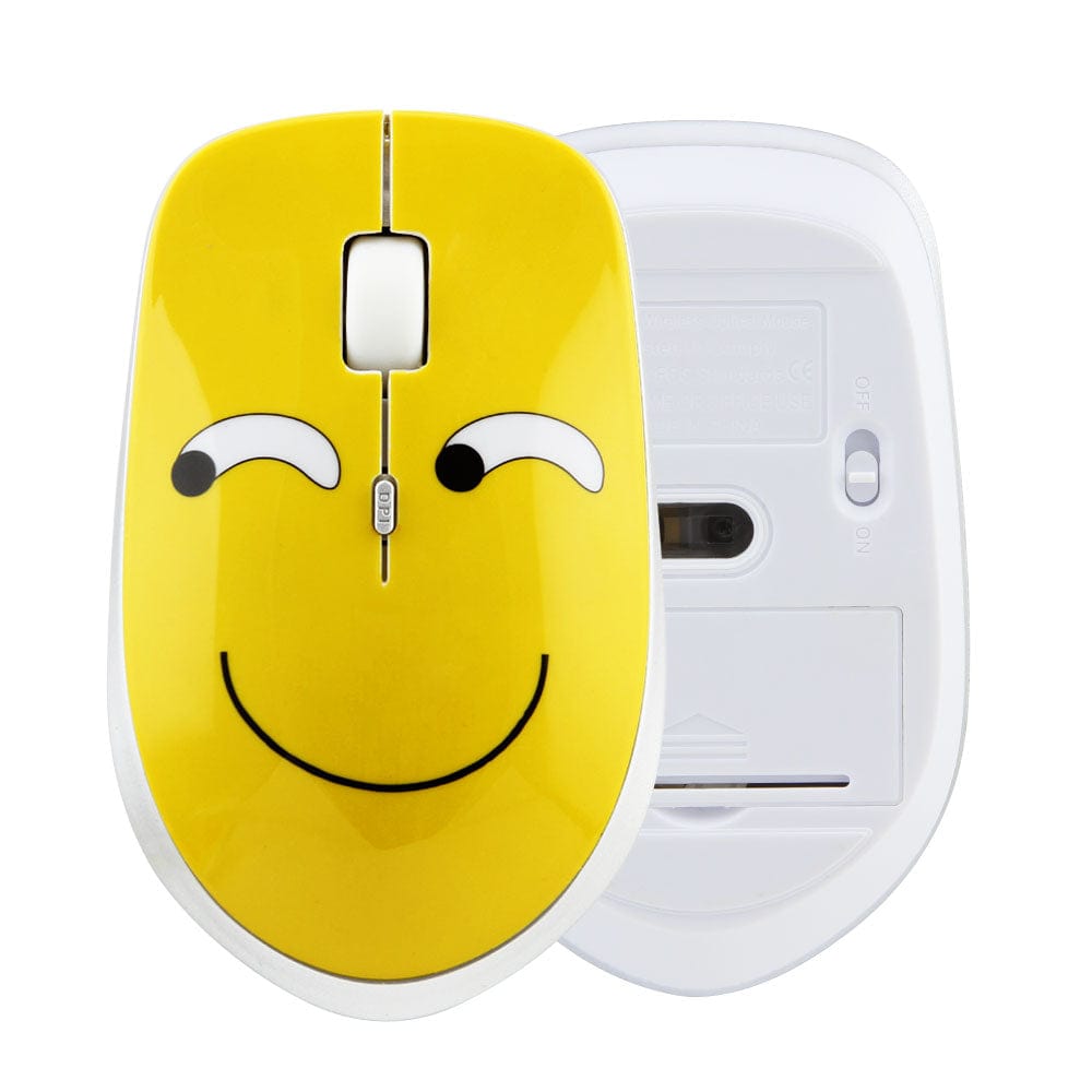 Wireless Emoji Computer Mouse, featuring a fun design with playful emojis, 1200 DPI, ergonomic for comfort, perfect for Windows, Mac, and more.
