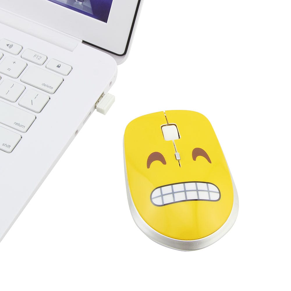Wireless Emoji Computer Mouse with 1200 DPI, featuring fun emoji designs and ergonomic comfort, perfect for adding personality to your workspace.