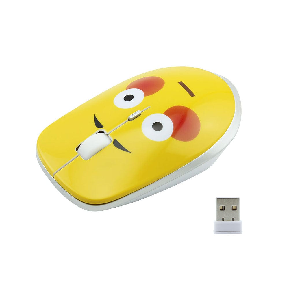 Connectivity options for Wireless Emoji Computer Mouse, featuring 2.4GHz wireless technology and USB connectivity for easy setup.