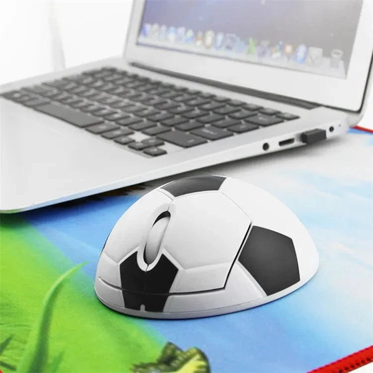Wireless Football Mouse with Ergonomic Design - A perfect gift for soccer fans, featuring a sleek design and smooth surface for comfortable use.