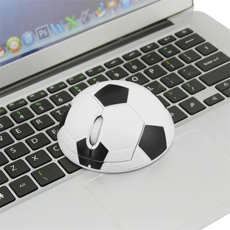 Wireless Football Mouse with USB receiver, highlighting seamless connectivity for football lovers.