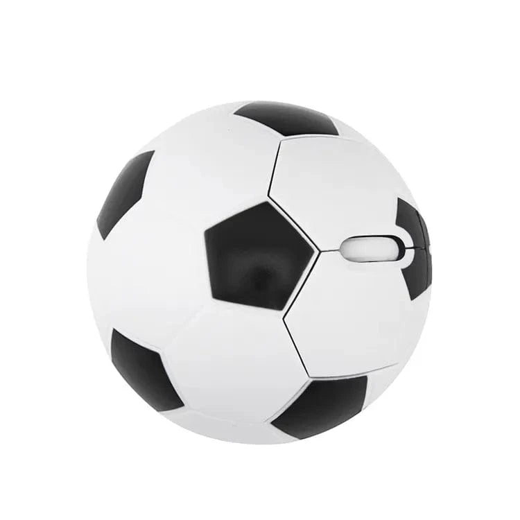Close-up of Wireless Football Mouse with ergonomic features, compatible with various operating systems.