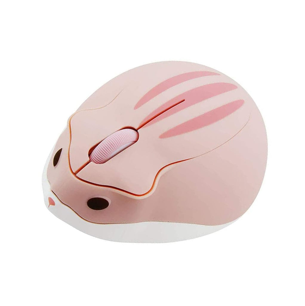 Adorable Wireless Hamster Computer Mouse for Windows, Mac, Linux & Chromebook - Battery Included, featuring cute hamster design with big eyes.