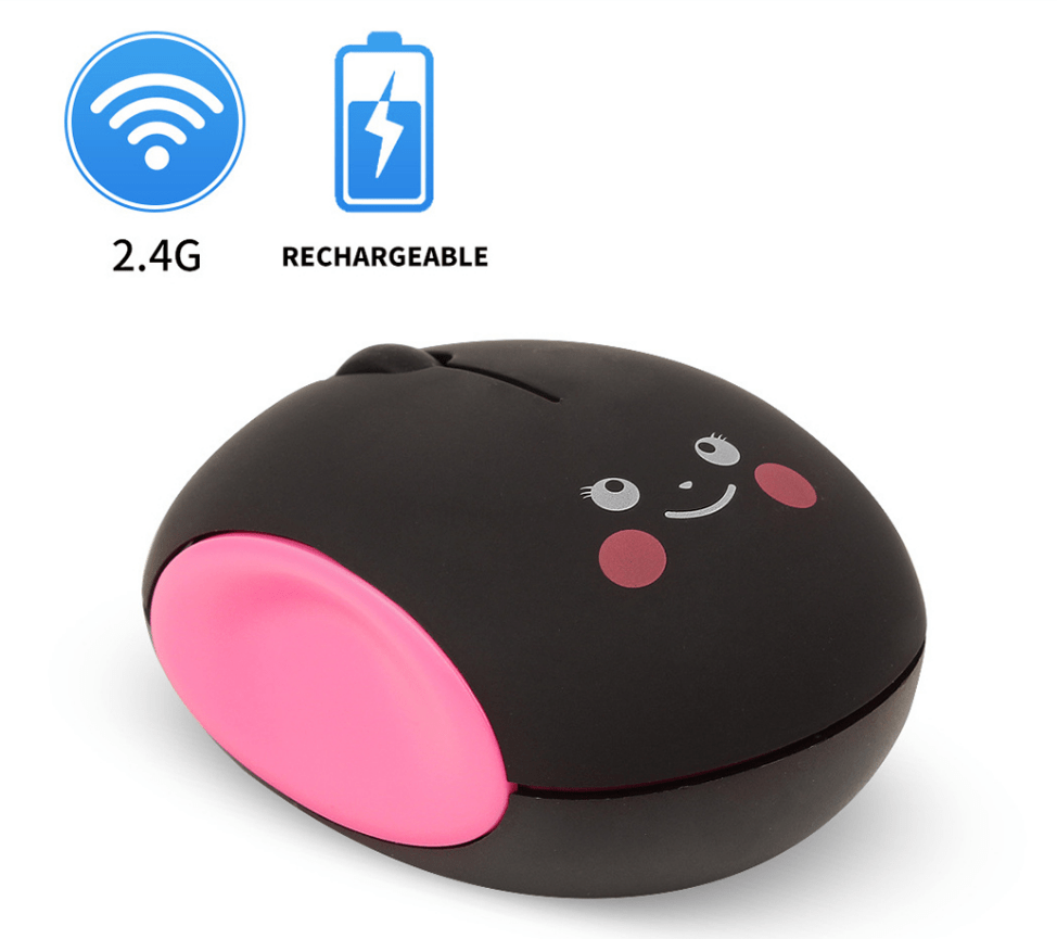 Close-up of the Adorable Fully Rechargeable Wireless Optical Mouse with charming features, perfect for adding fun to your workspace.
